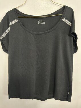 Eddie Bauer Black short sleeve top- Size Large